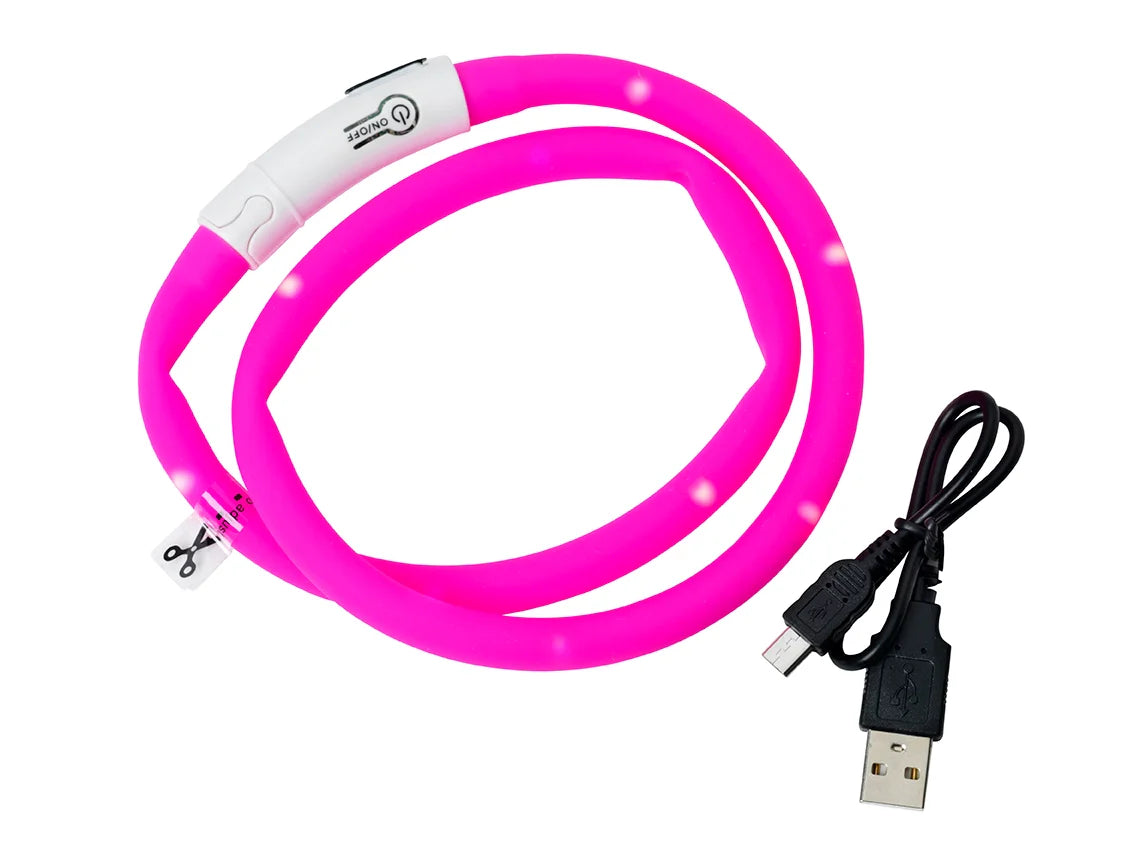 Dogman Blinkhalsband LED Rosa