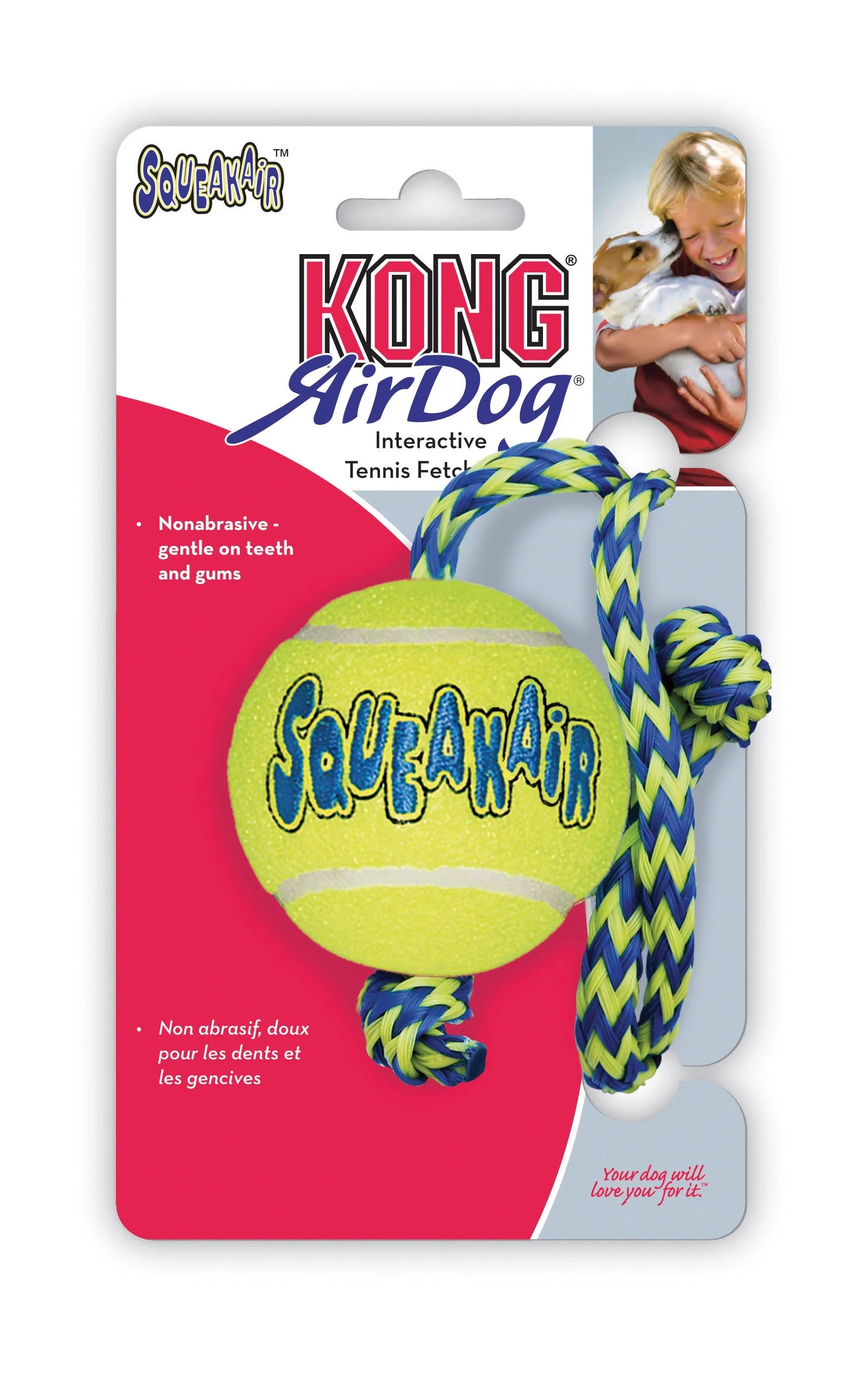 Kong Leksak SqueakAir Ball med Rep