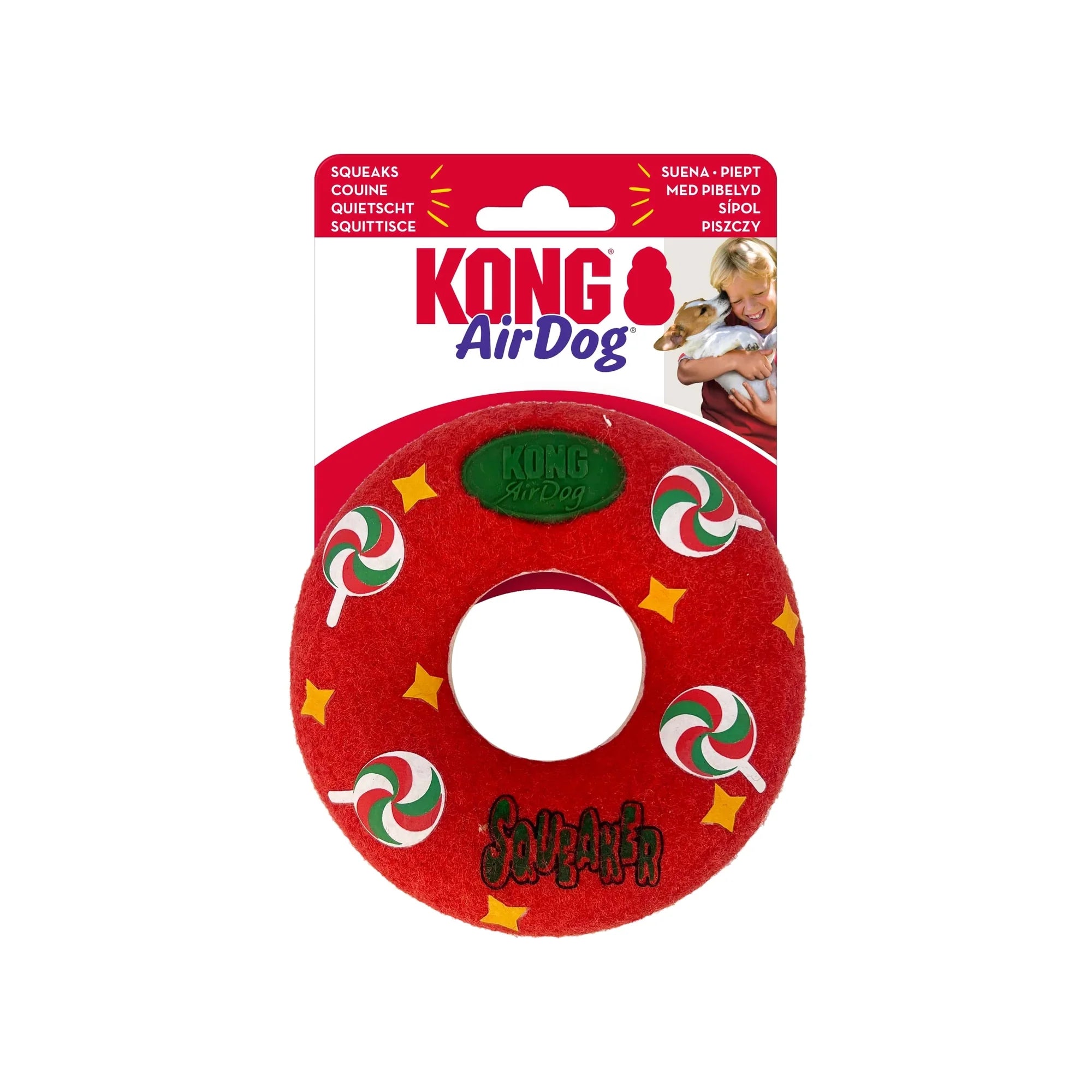 KONG Holiday Airdog Squeaker Donut