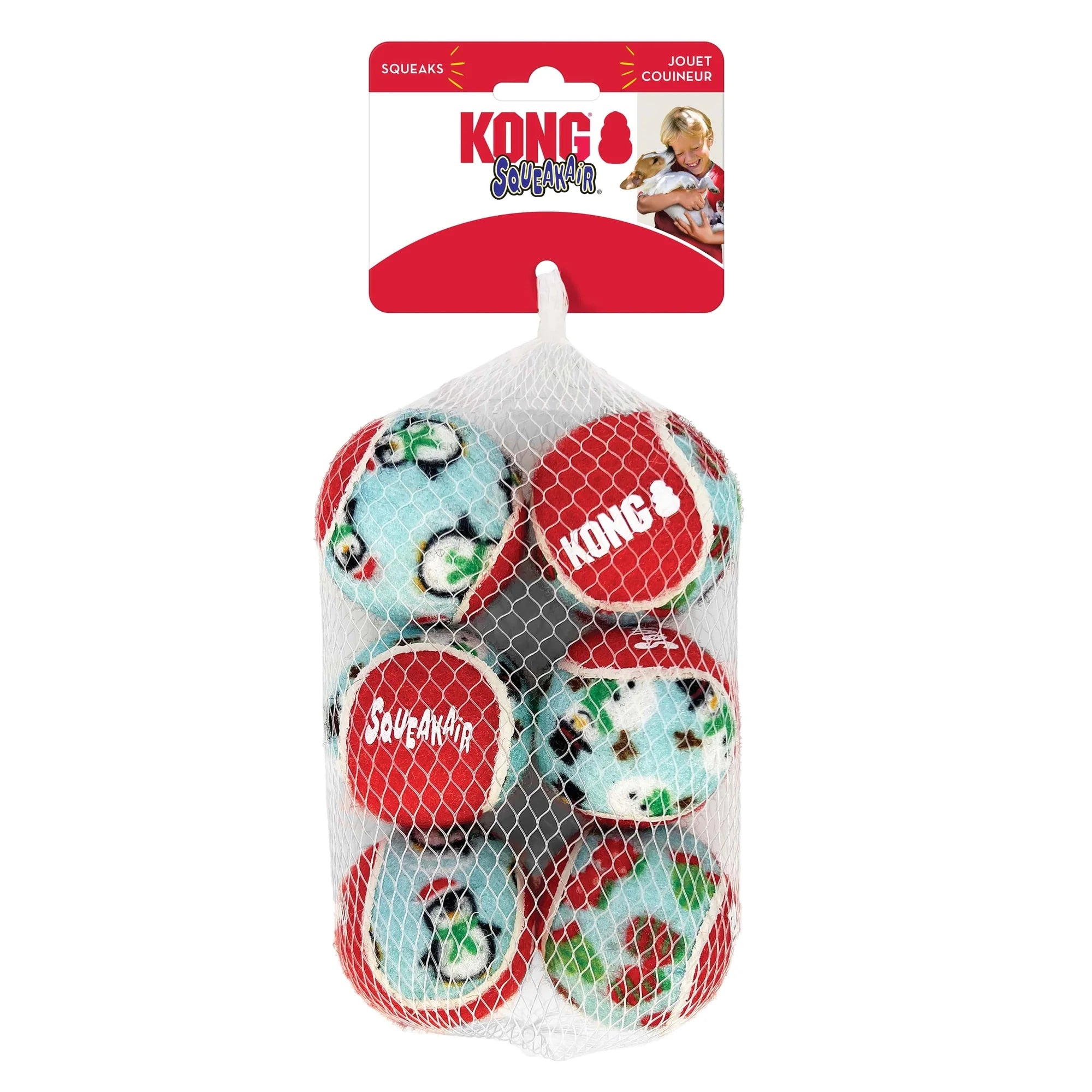 KONG Holiday Squeakair Balls 6-Pack