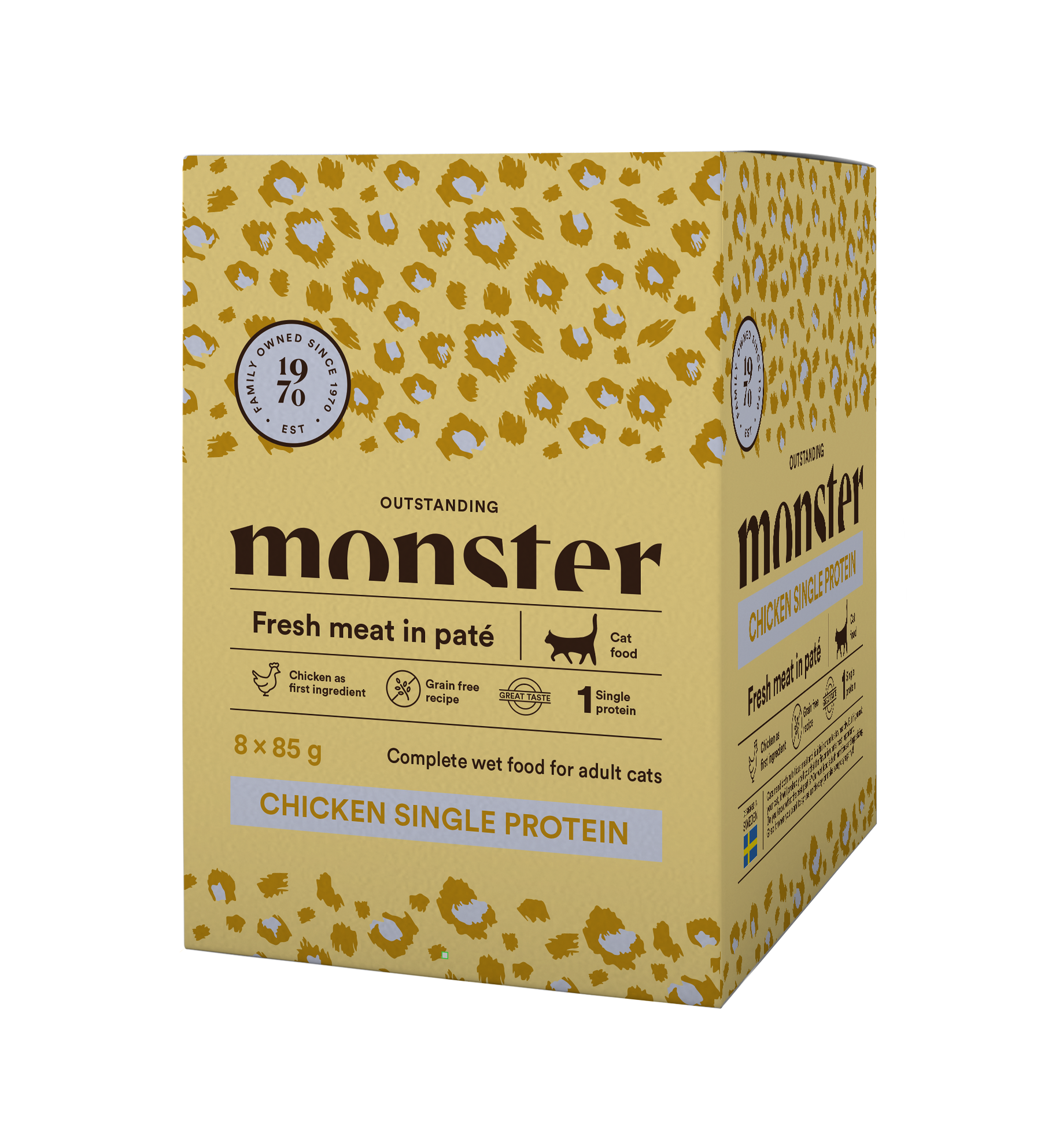Monster Cat Pouches Adult Chicken 85 g x 8 påsar - Våtfoder Katt