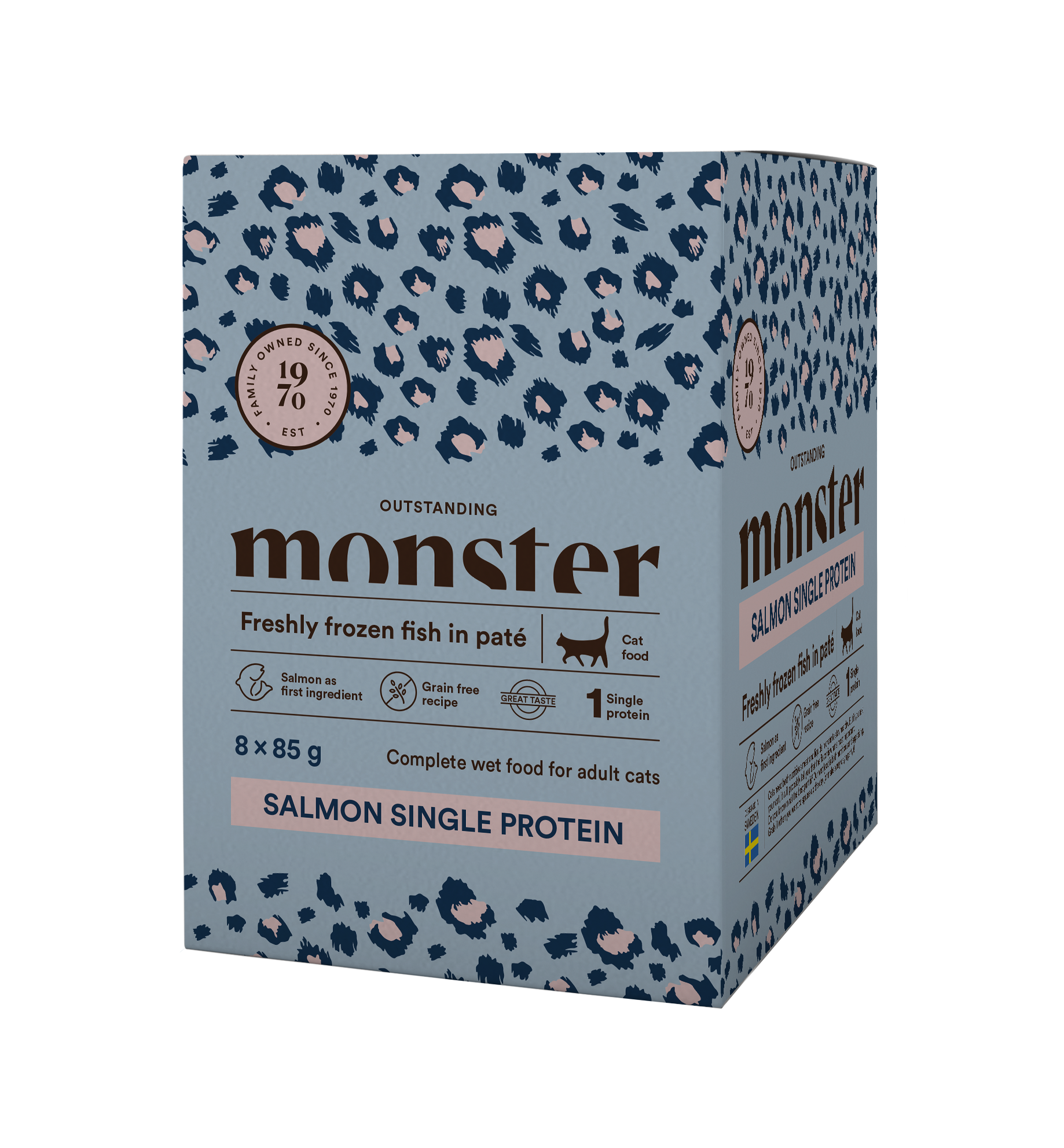 Monster Cat Pouches Adult Salmon 85 g x 8 påsar - Våtfoder Katt