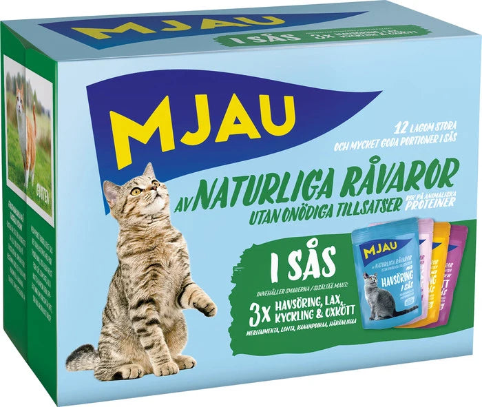 Mjau Bitar i Sås K, O, F Mix, 12x85g