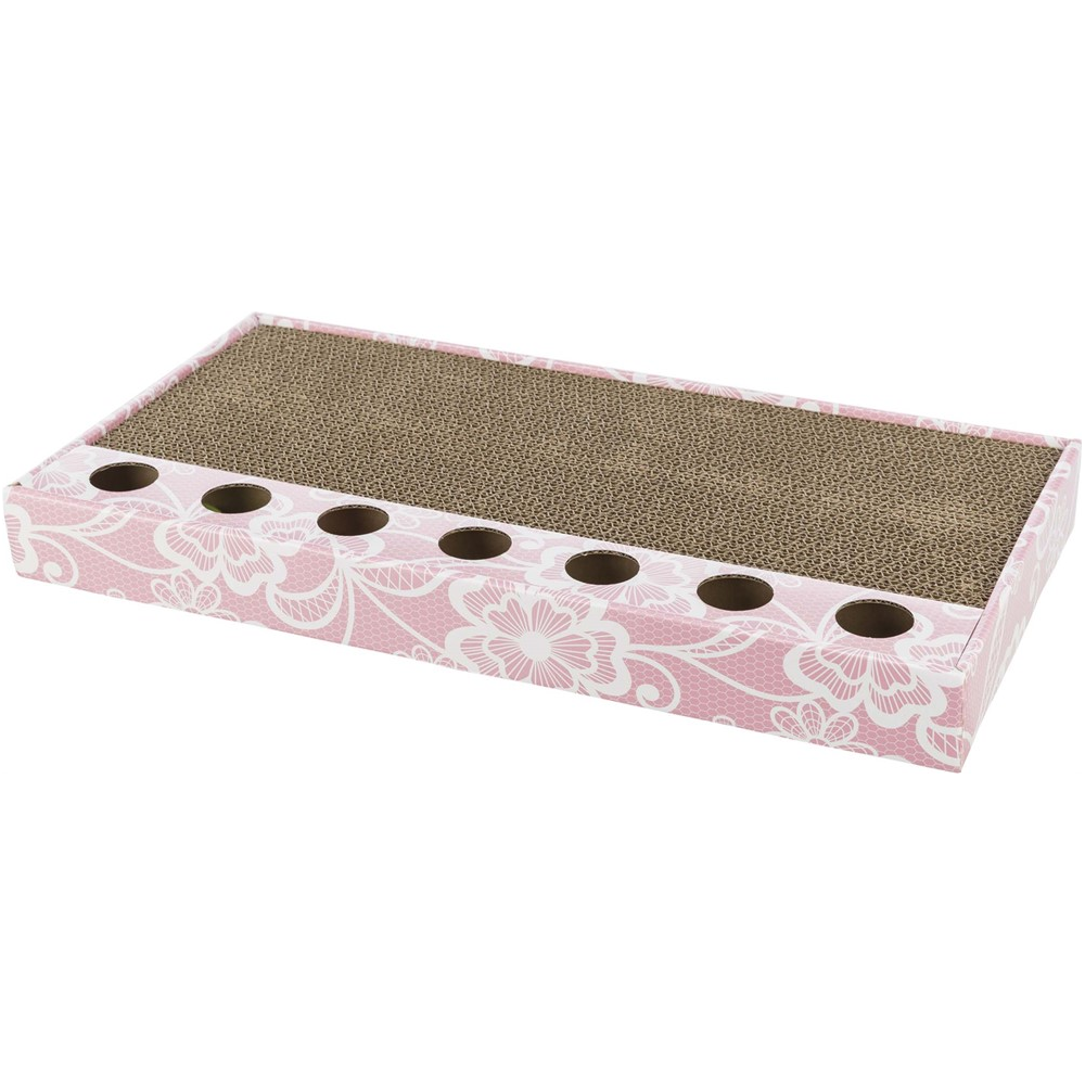 Klösbräda med Leksak Wellpapp Catnip Rosa 48 × 25 cm 2-pack