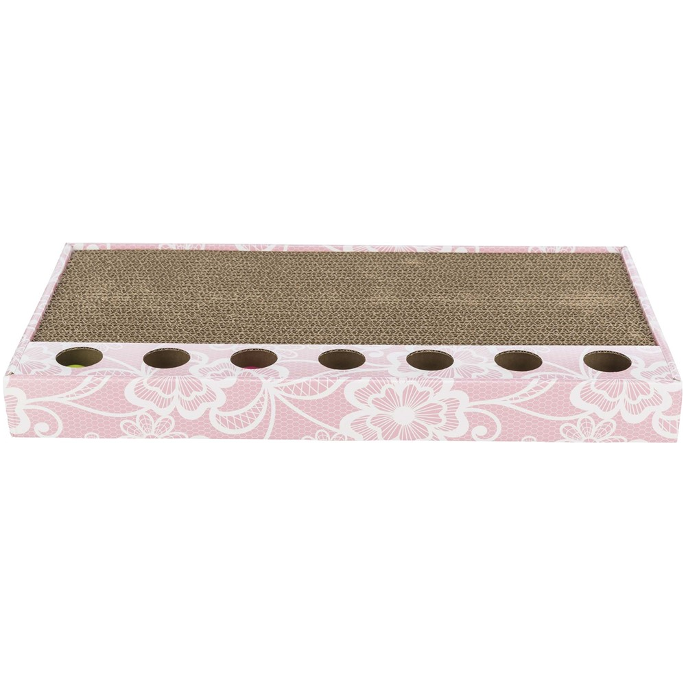 Klösbräda med Leksak Wellpapp Catnip Rosa 48 × 25 cm 2-pack