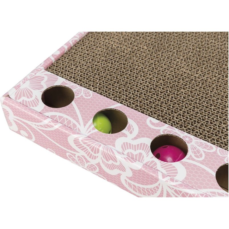 Klösbräda med Leksak Wellpapp Catnip Rosa 48 × 25 cm 2-pack