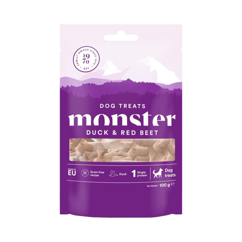 Monster Dog Treats Baked Duck/ Red Beet 100 g x 5 påsar