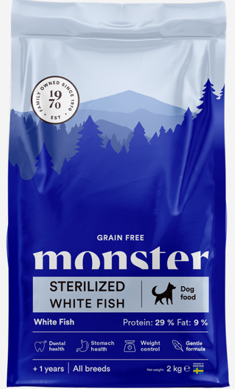 Monster Dog GF Sterilized White Fish - Torrfoder Hund