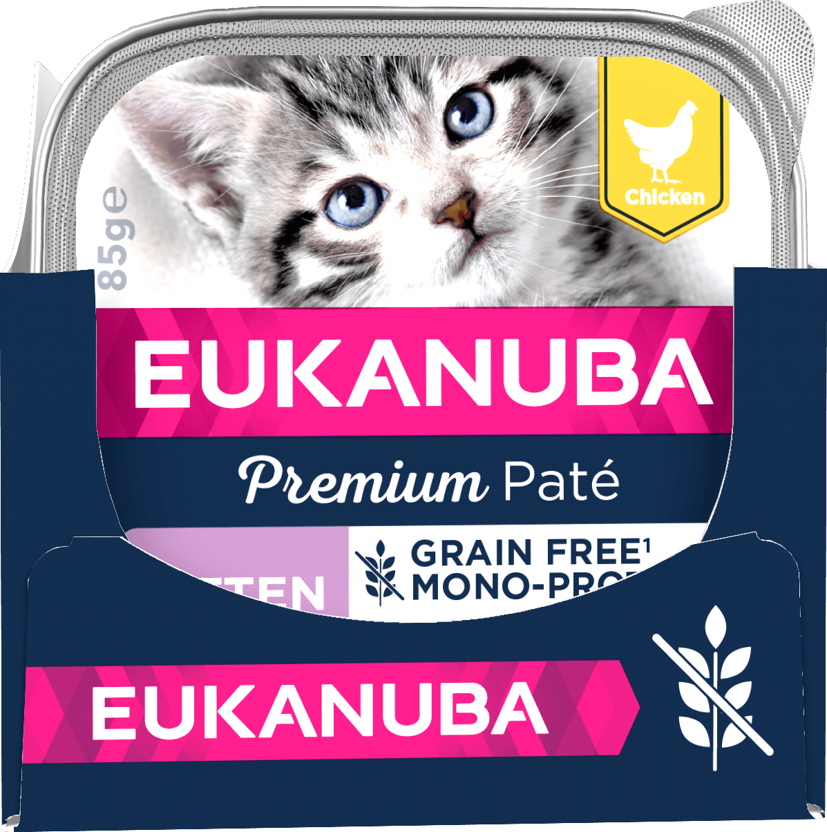 Eukanuba Cat Grain Free Kitten Chicken Paté Mono 85 g x 12 st - Våtfoder Kattunge
