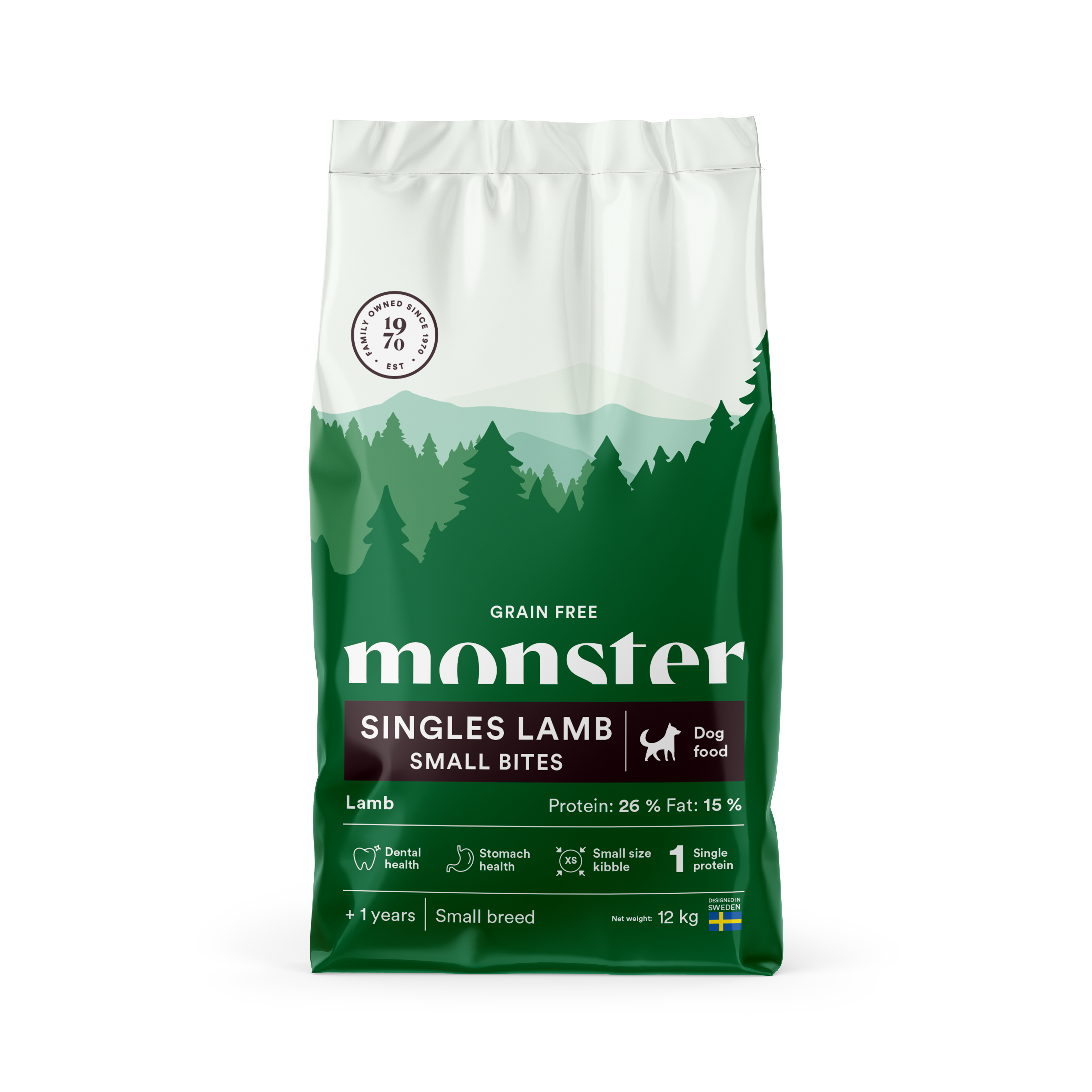 Monster Dog Grain Free Singles Lamb Small Bites spannmålsfritt torrfoder för hund med lamm som enda proteinkälla