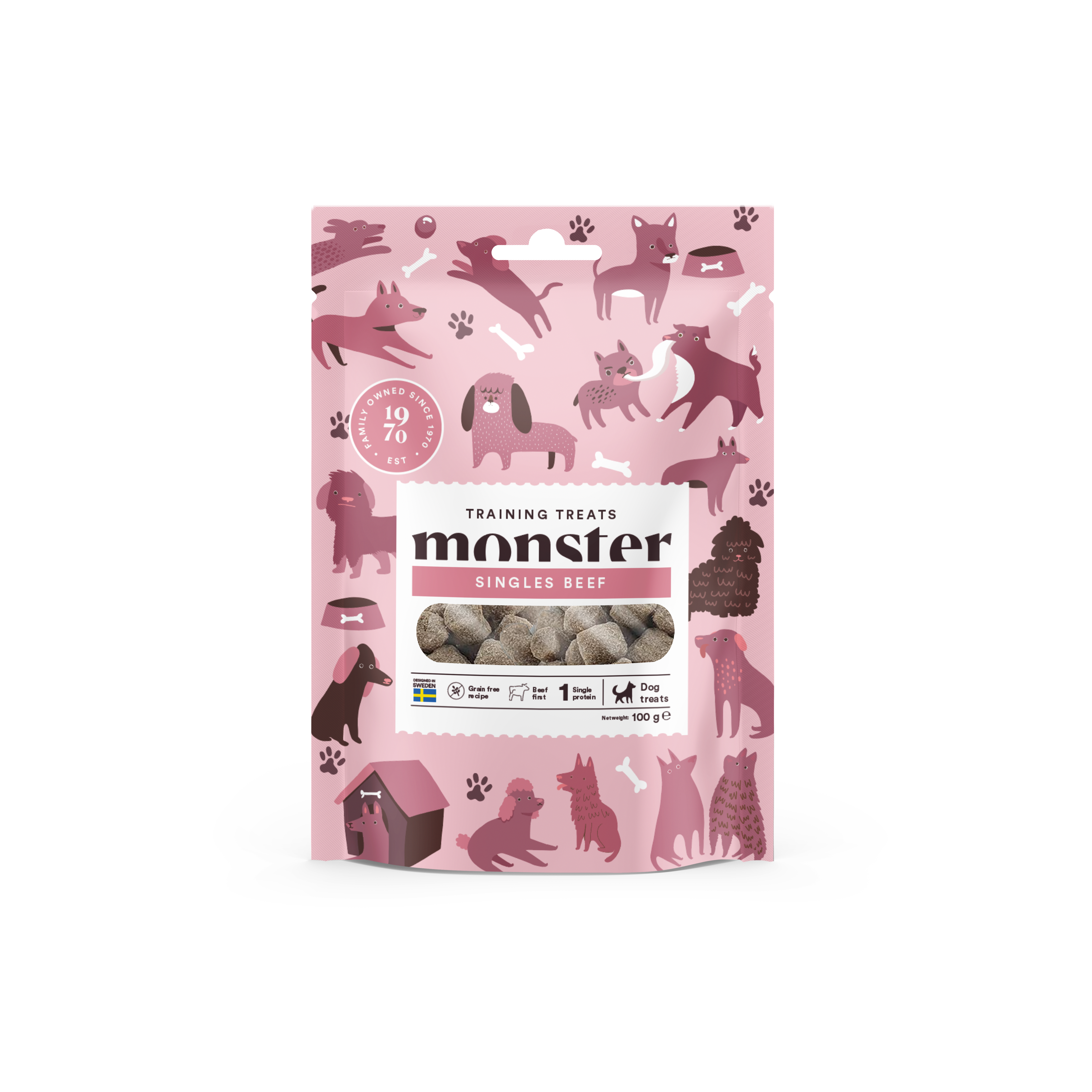 Monster Dog Training Treats Beef 100 g x 4 påsar - Hundgodis