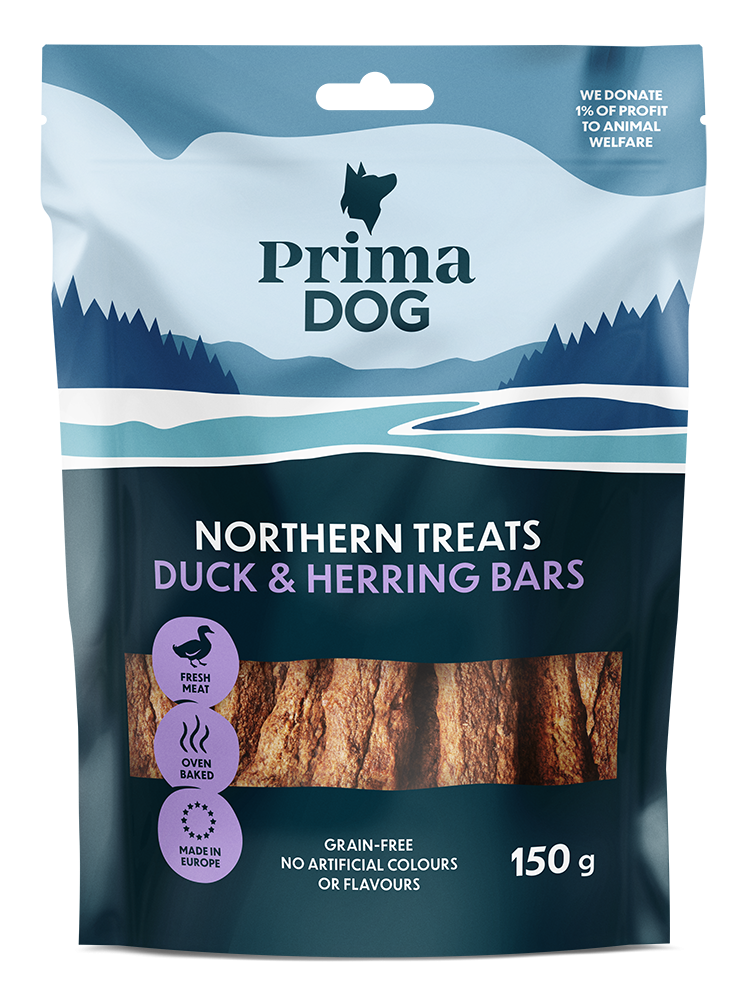 PrimaDog Northern Treats Bars anka & strömming 200 g x6