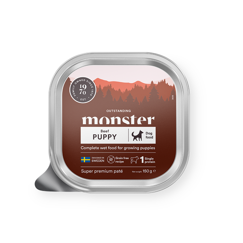 Monster Dog Puppy Beef Paté 150 g x 12 burkar - Våtfoder Hund