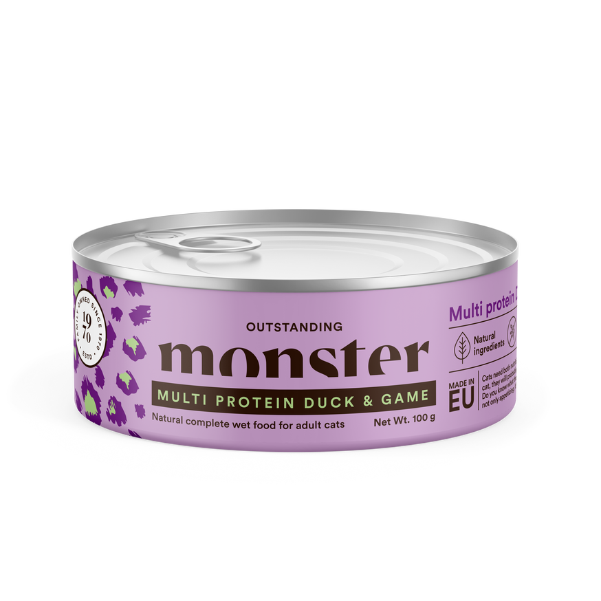 Monster Cat Adult Multi Duck/ Game Burk 100 g x 12 burkar - Våtfoder Katt