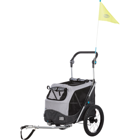Cykelvagn, quick-fold,S: 58 × 93 × 74/114 cm, grå