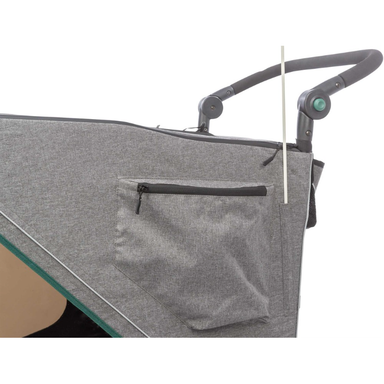 Cykelvagn, M: 71 × 95 × 85/138 cm, grå/sage