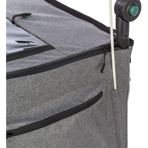 Cykelvagn, M: 71 × 95 × 85/138 cm, grå/sage