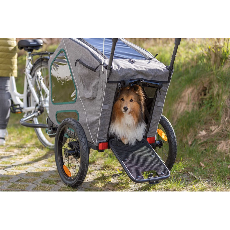 Cykelvagn, L: 80 × 103 × 98/147 cm, grå/sage