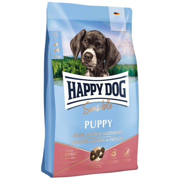 HappyDog Sens. Puppy Salmon & Potato  10 kg