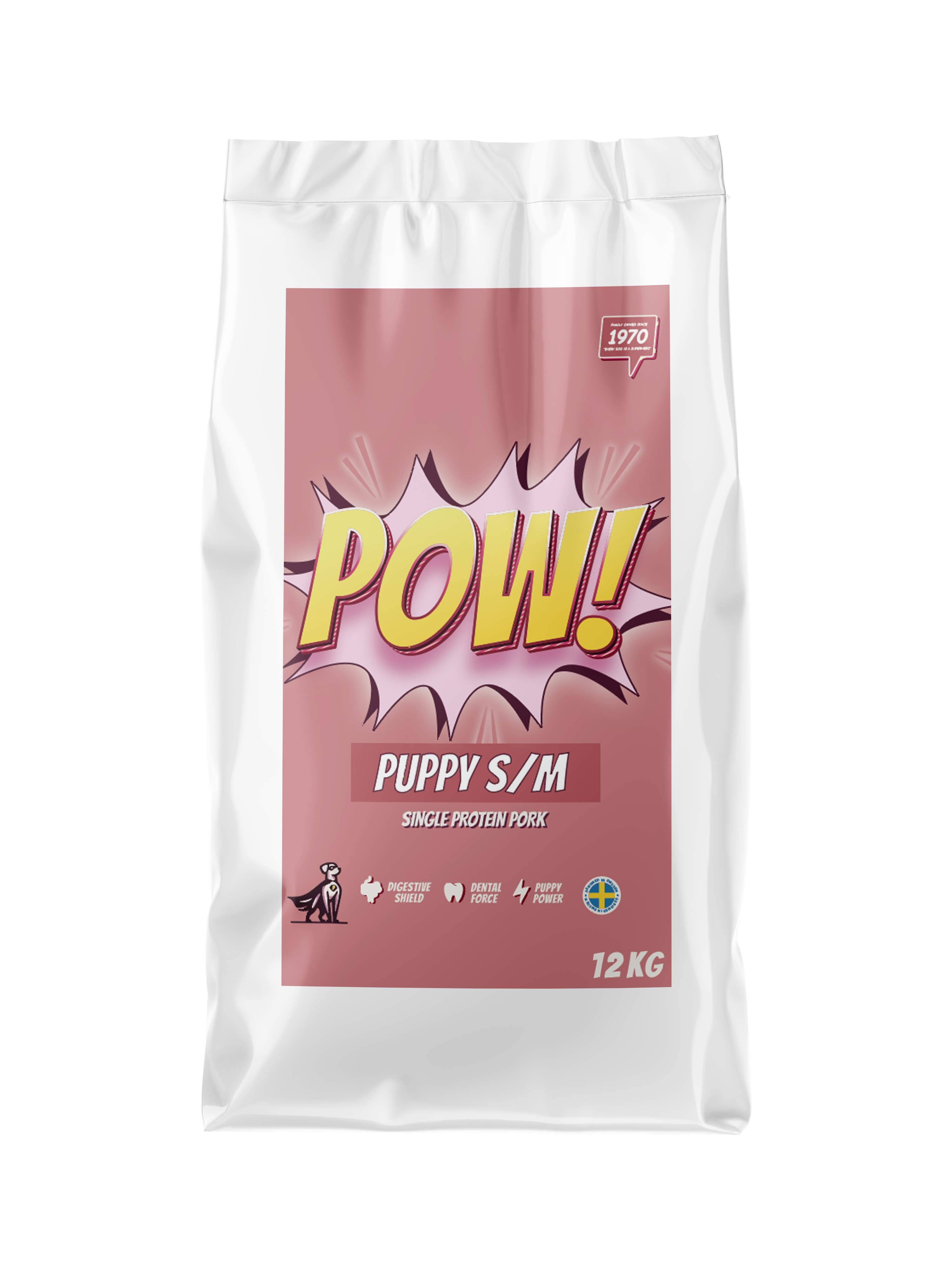 POW! Dog Puppy Small / Medium Pork - Torrfoder Hundvalp