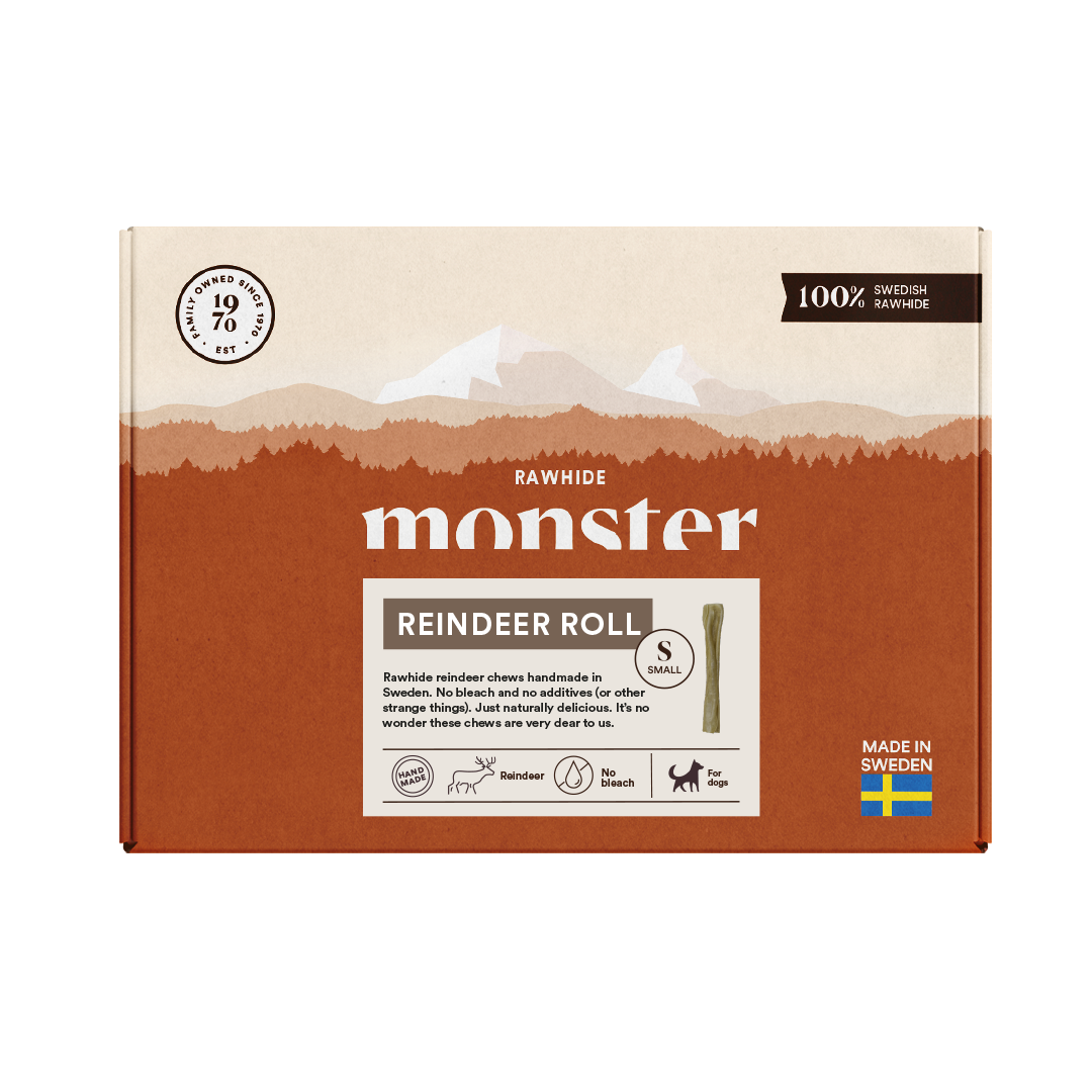 Monster Rawhide Reindeer Roll Small Box 13 st - Hund Tuggben