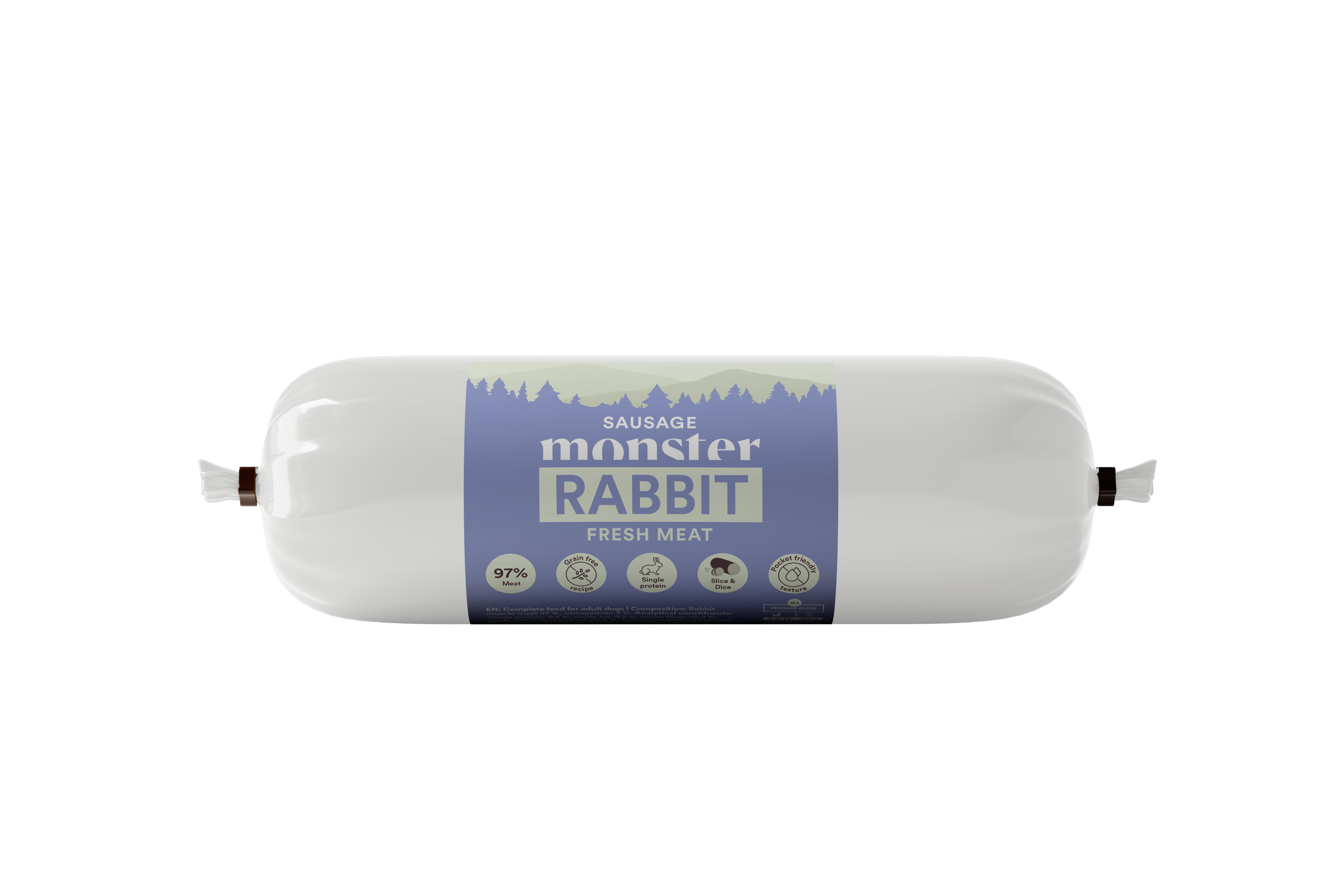 Monster Dog Sausage Rabbit 400 g x 12 korvar