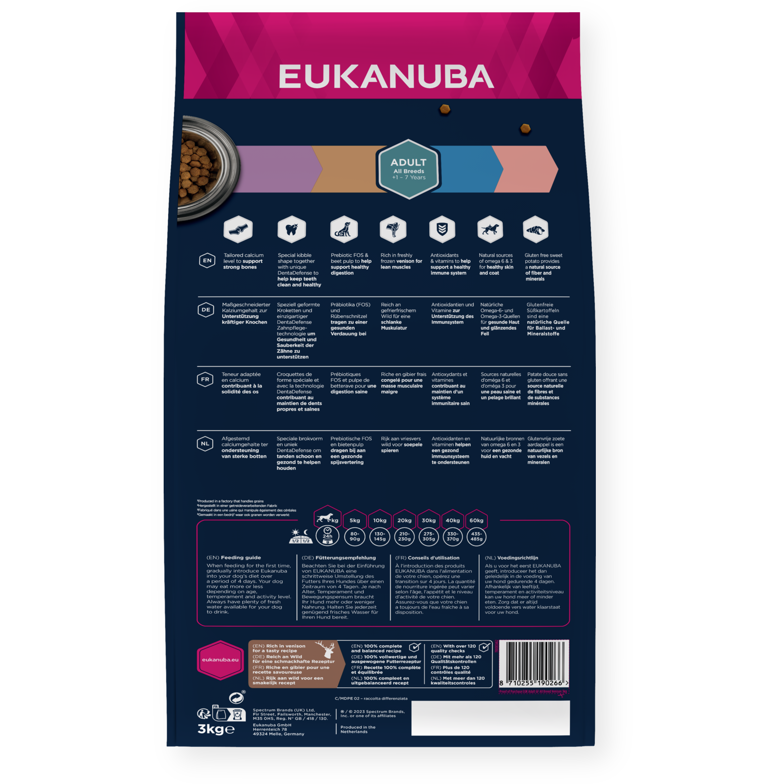 Eukanuba Dog Grain Free Adult Venison - Spannmålsfritt Torrfoder Hund