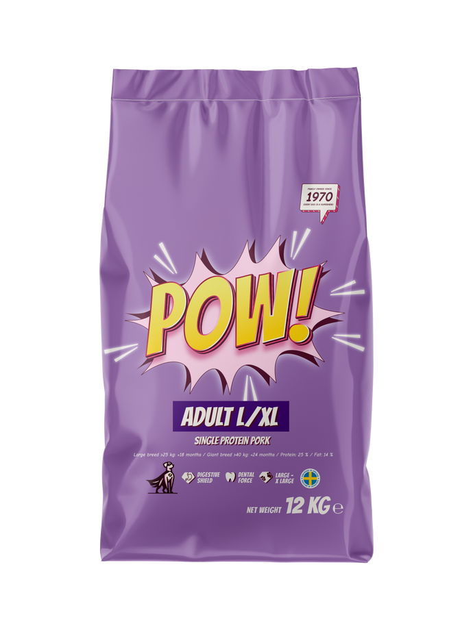 POW! Dog Adult Large / X-Large Pork - Torrfoder Hund