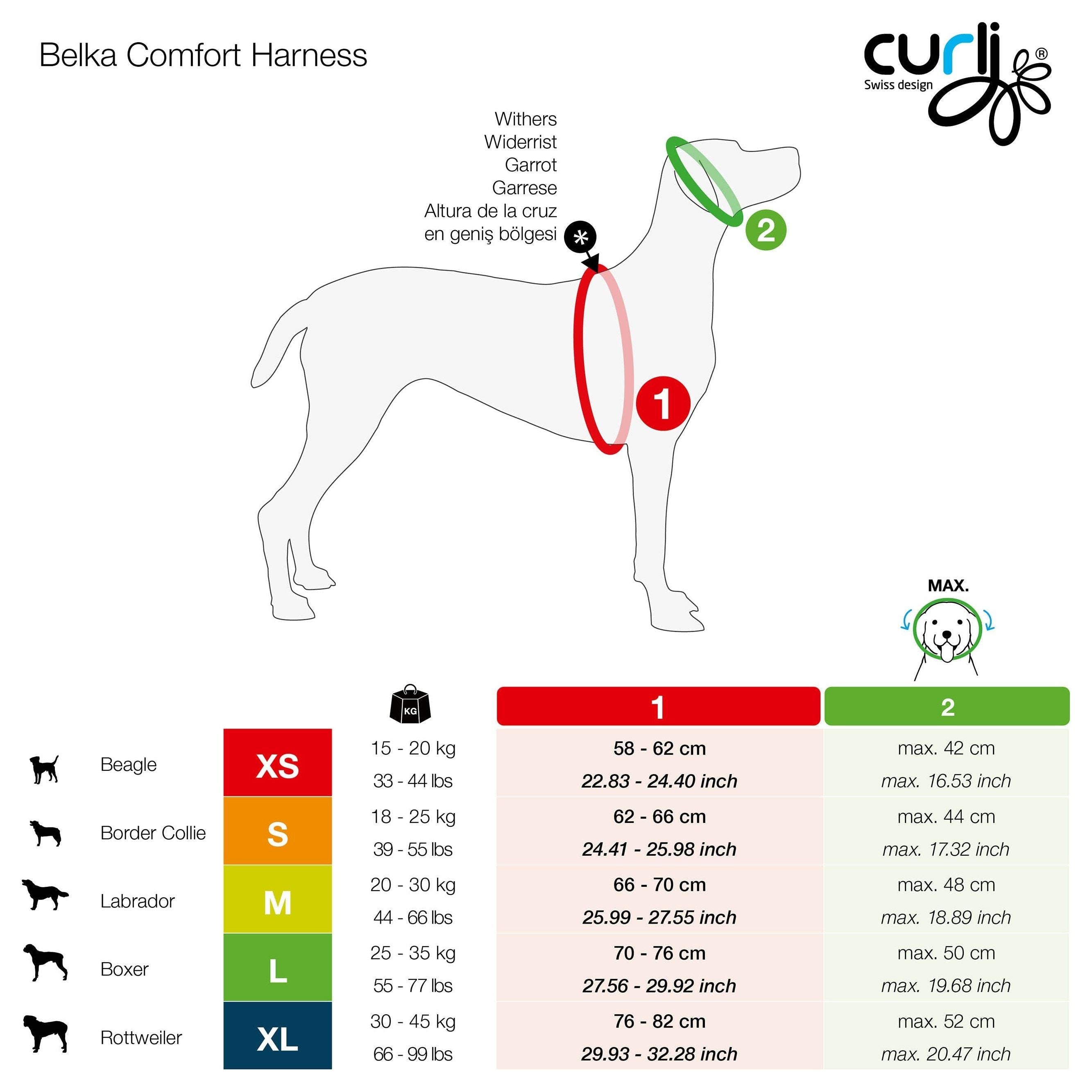 Curli Magnetic Hundsele Belka Comfort  Svart