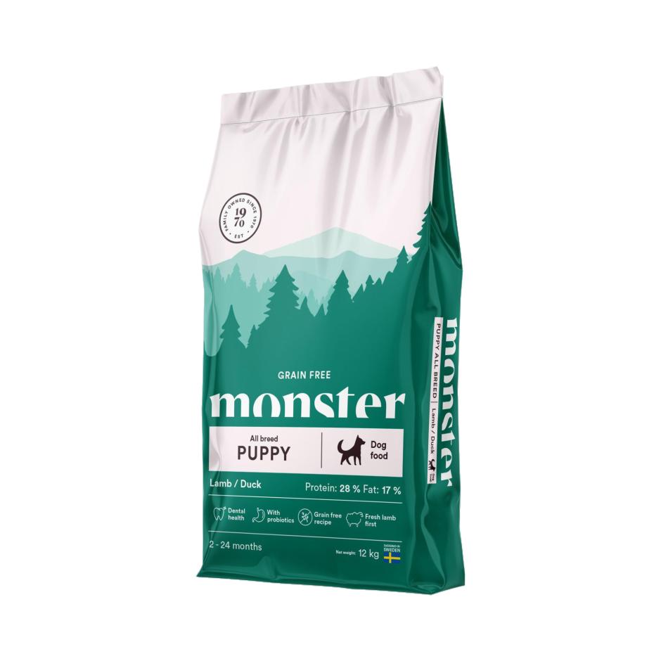 Monster Dog Grain Free Puppy All Breed Lamb/Duck - Torrfoder Hund