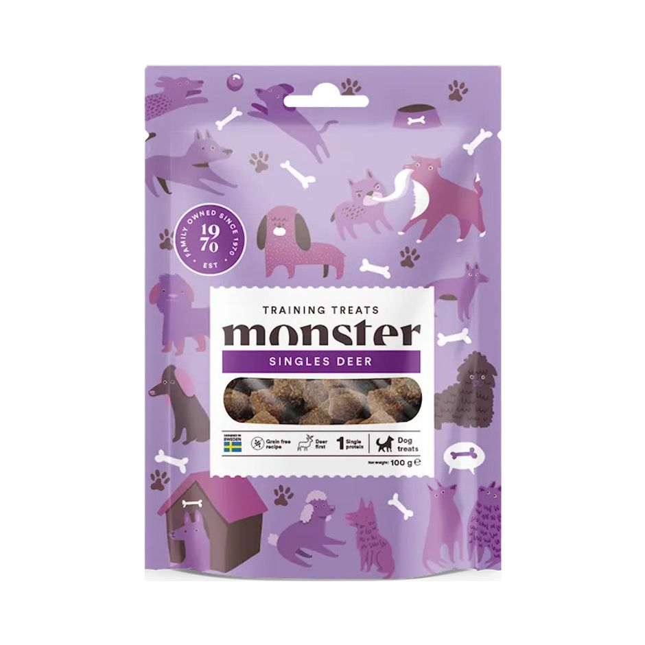 Monster Dog Training Treats Deer 100 g  x 4 påsar